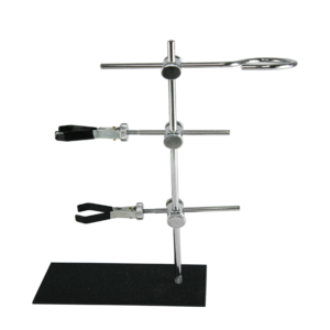 New High Quality Black Chemistry Lab Use Metal Small Utility Stand With Clamps