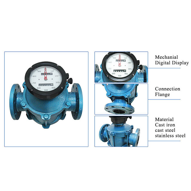 Diesel Fuel Flow Sensor Oval Gear Flow Meter For Oil Fuel Lubricant Oil Flow Meter