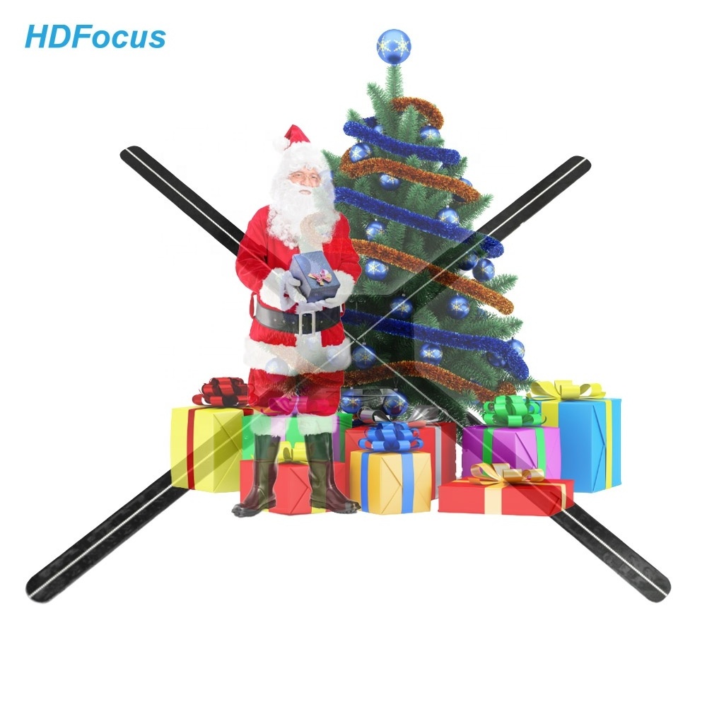 Christmas Tree 3 D Hologram Holographic Advertising Machine Z8 75 Cm Commercial Hologram Big