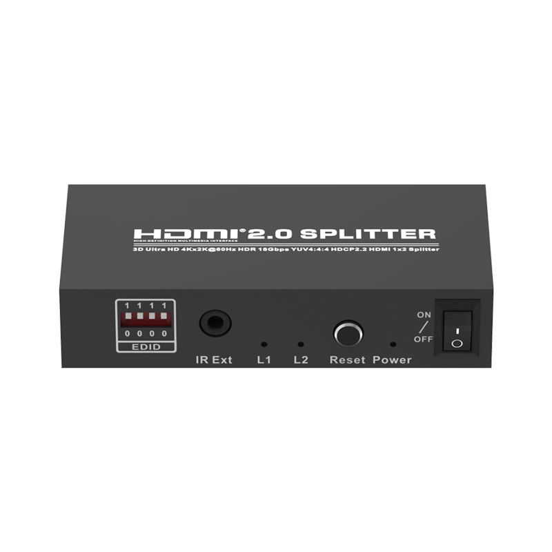 HDMI 2.0 Splitter 1x2 Support HDCP 2.2/1.4 18Gpbs 4K*2K@60Hz