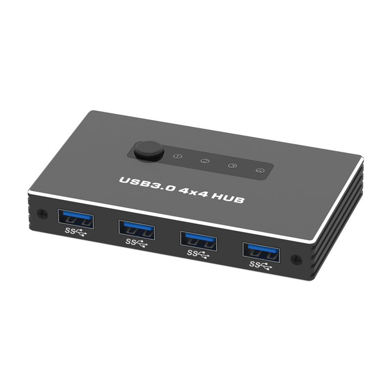 4x4 USB 3.0 Switch Hub Selector 4 Computers Share USB 3.0 4 Ports KVM Switcher USB for PC Mouse Keyboard Printer Scanner