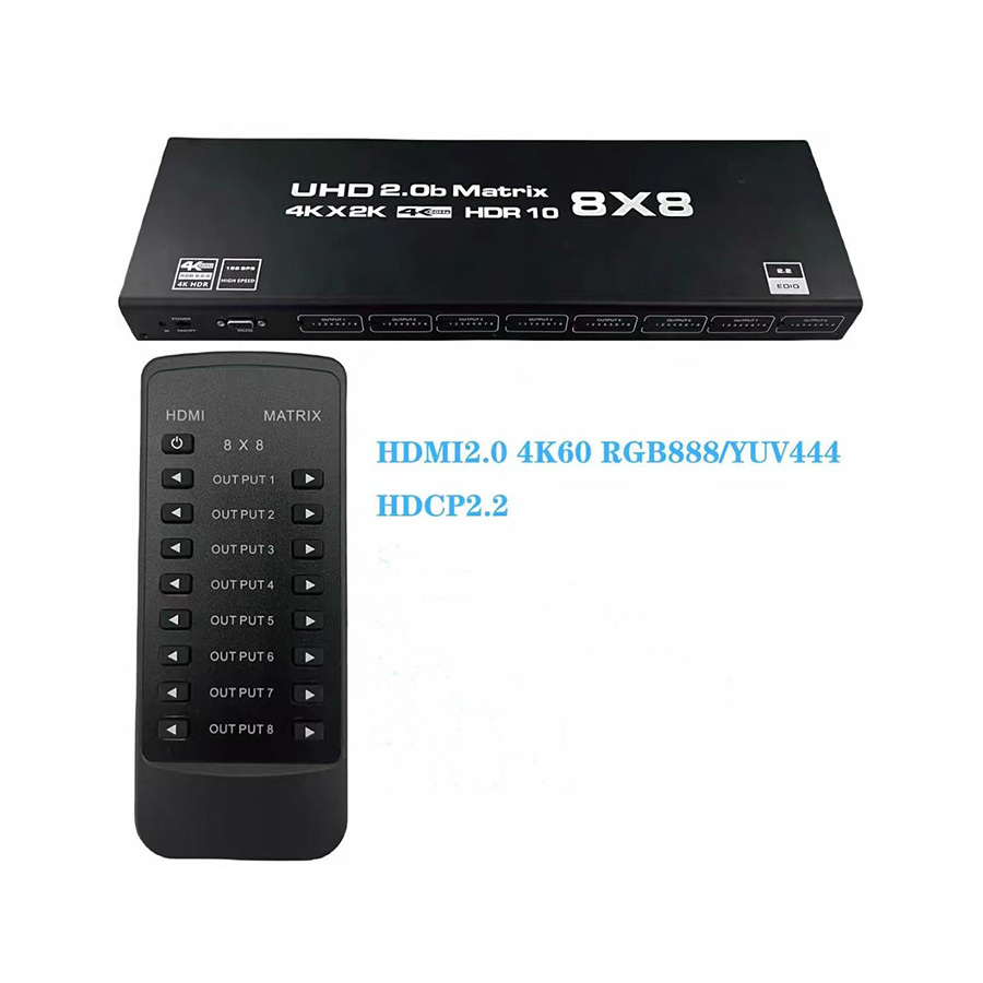 4K60Hz HDMI Matrix 8x8 Switcher For Surveillance Systems HDCP 1.4 RS232 4K HDMI Matrix Switch 8x8