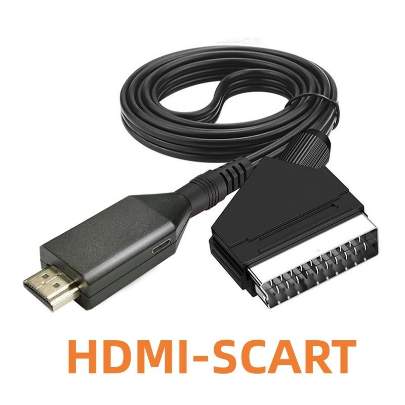 HDMI To Scart RCA AV Converter Cable Adapter Upscale Converter PAL/NTSC for HDTV DVD Crt TV Vhs Video Recorder