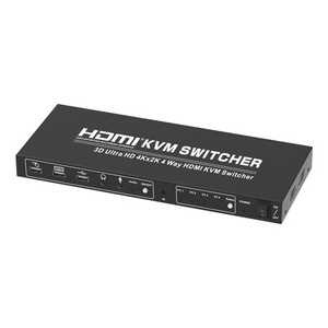 4K HDMI USB KVM Switch 4x1 HDMI KVM Switch Switcher 4 Port with Keyboard and Mouse Control