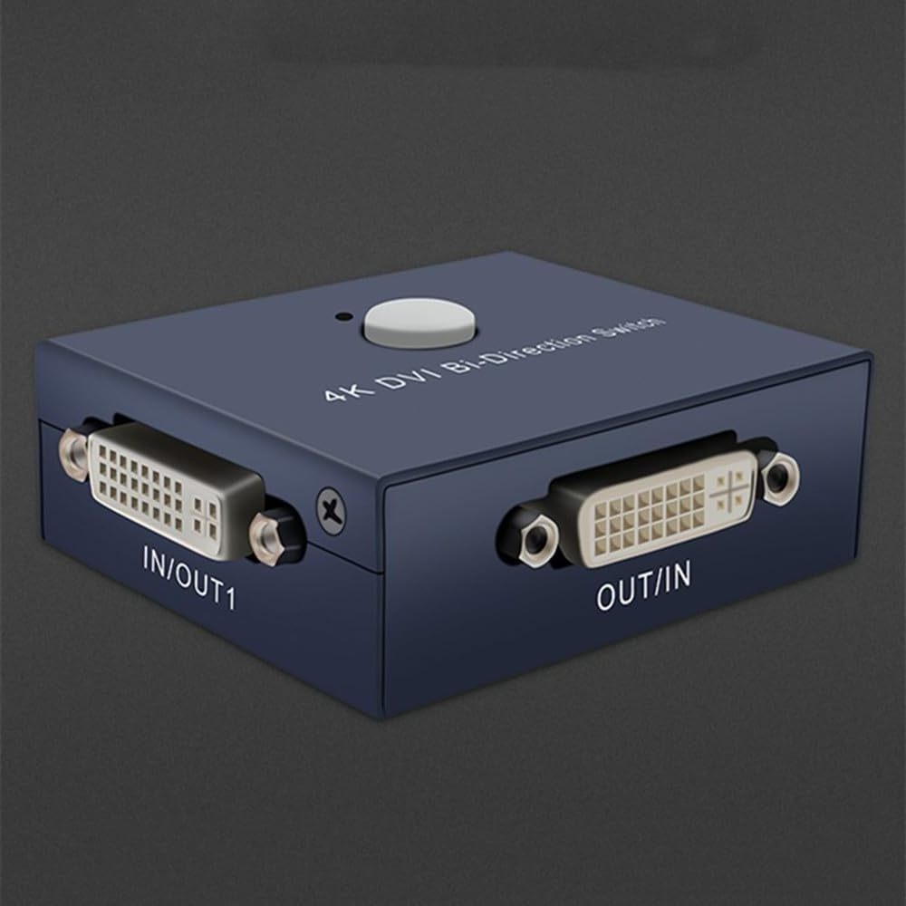 4K DVI Switch 2x1 DVI Splitter 3D 1x2 DVI Compatible Bi-Direction Audio Switch Splitter Video Selector Converter