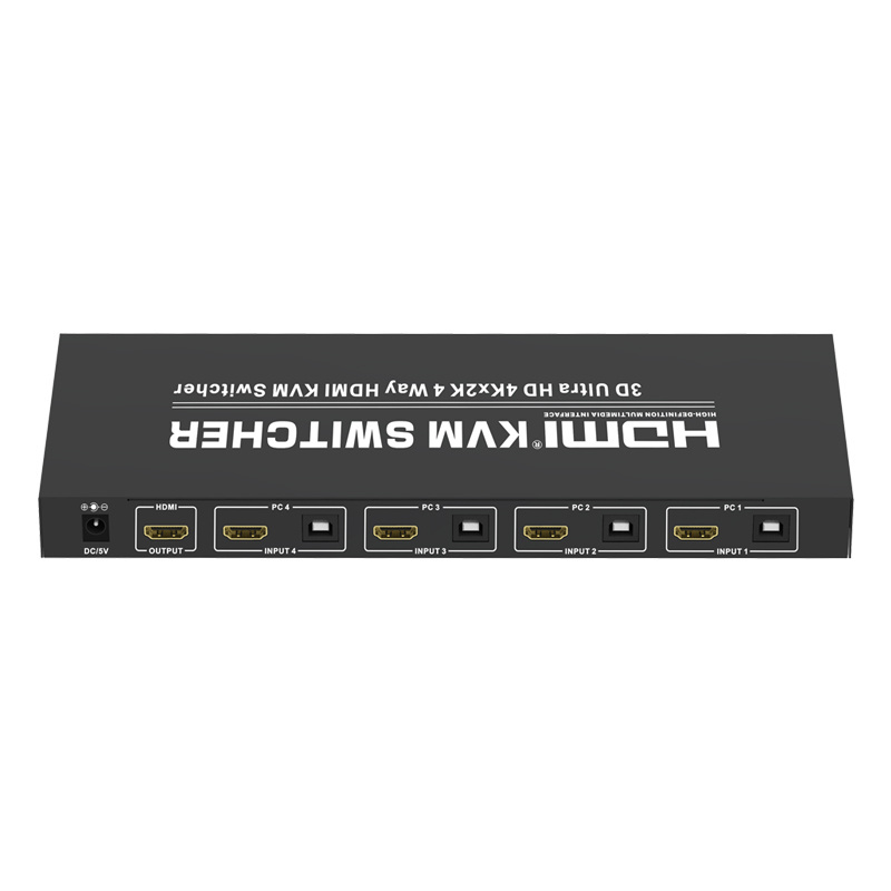 4K HDMI USB KVM Switch 4x1 HDMI KVM Switch Switcher 4 Port with Keyboard and Mouse Control