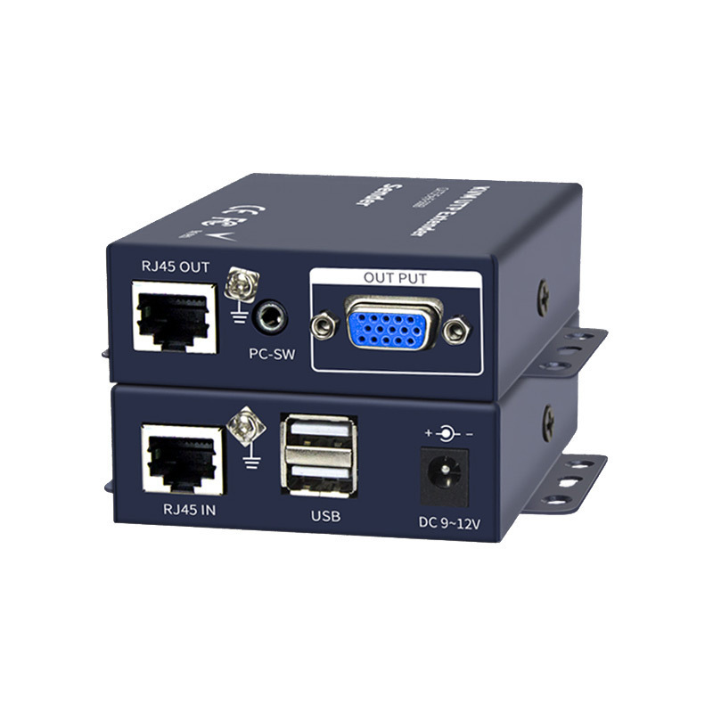 VGA KVM UTP Extender 100M/328FT over Single CAT5e/6 Cable sender and receiver support USB keyboard and mouse FHD ESD Protection