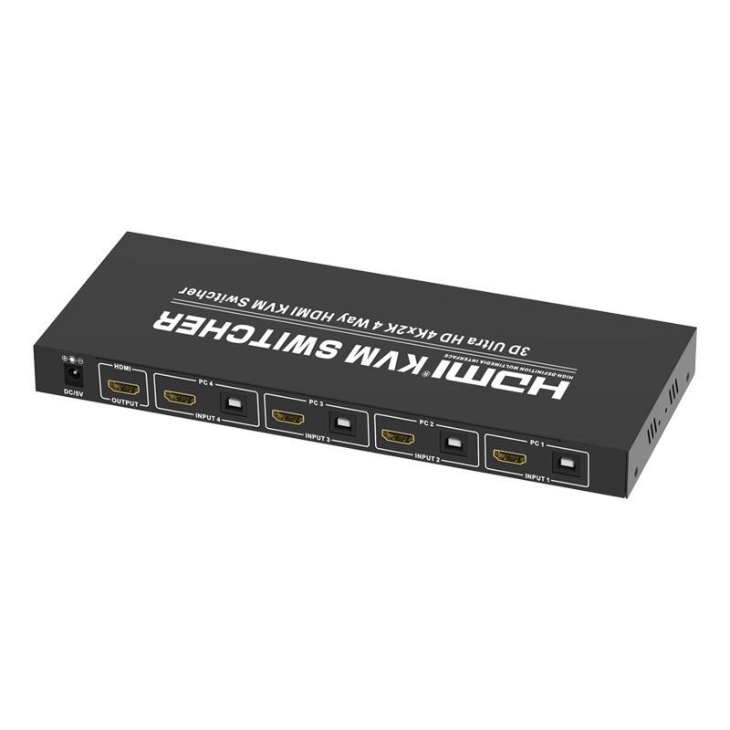 4K HDMI USB KVM Switch 4x1 HDMI KVM Switch Switcher 4 Port with Keyboard and Mouse Control