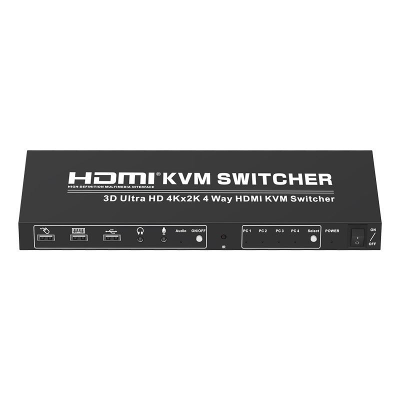 4K HDMI USB KVM Switch 4x1 HDMI KVM Switch Switcher 4 Port with Keyboard and Mouse Control