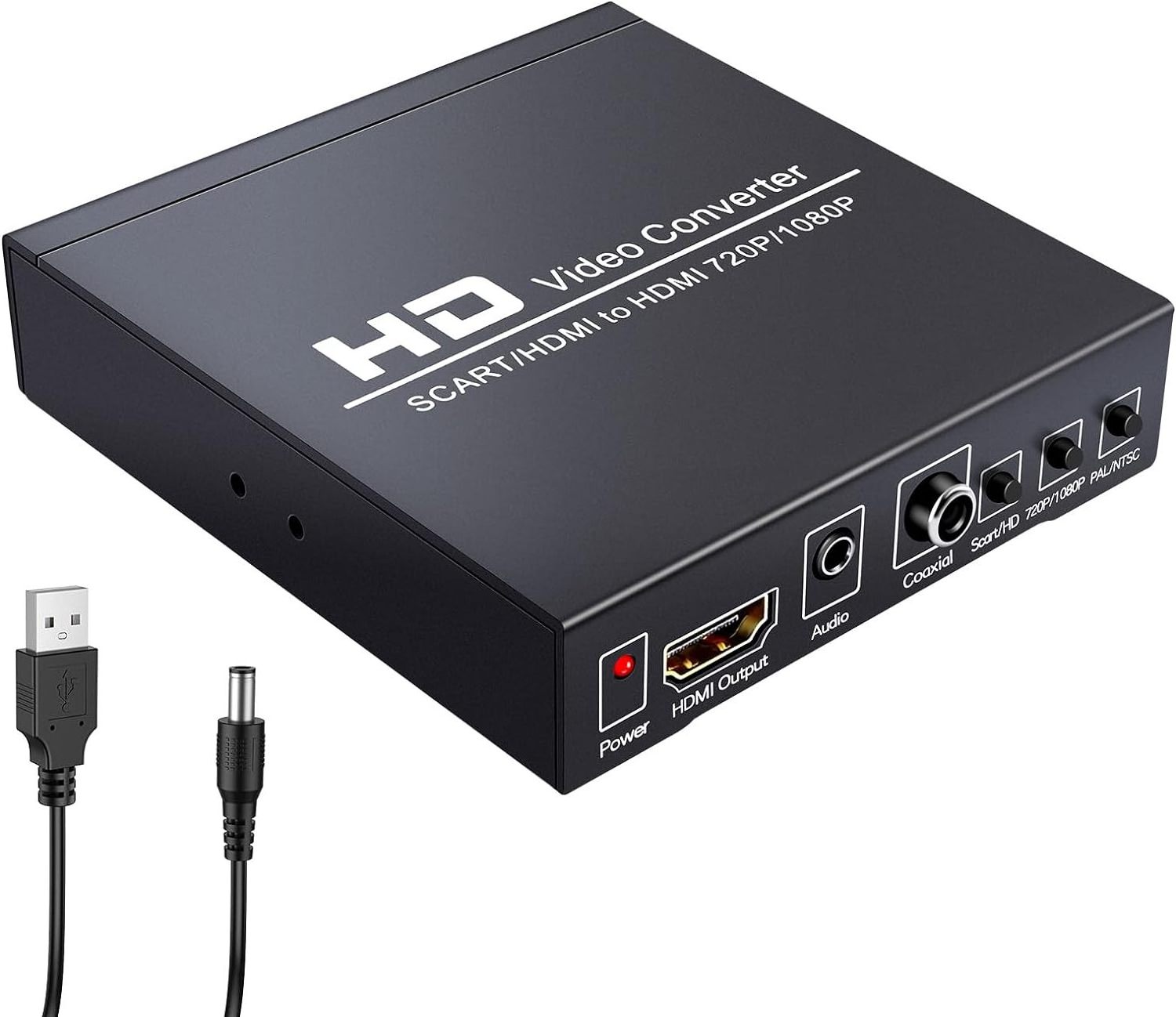 HDMI/Scart to HDMI+Coaxial Converter with 3.5mm interface,Automatically Detect RGB(50/60Hz), Composite Video(NTSC/PAL)