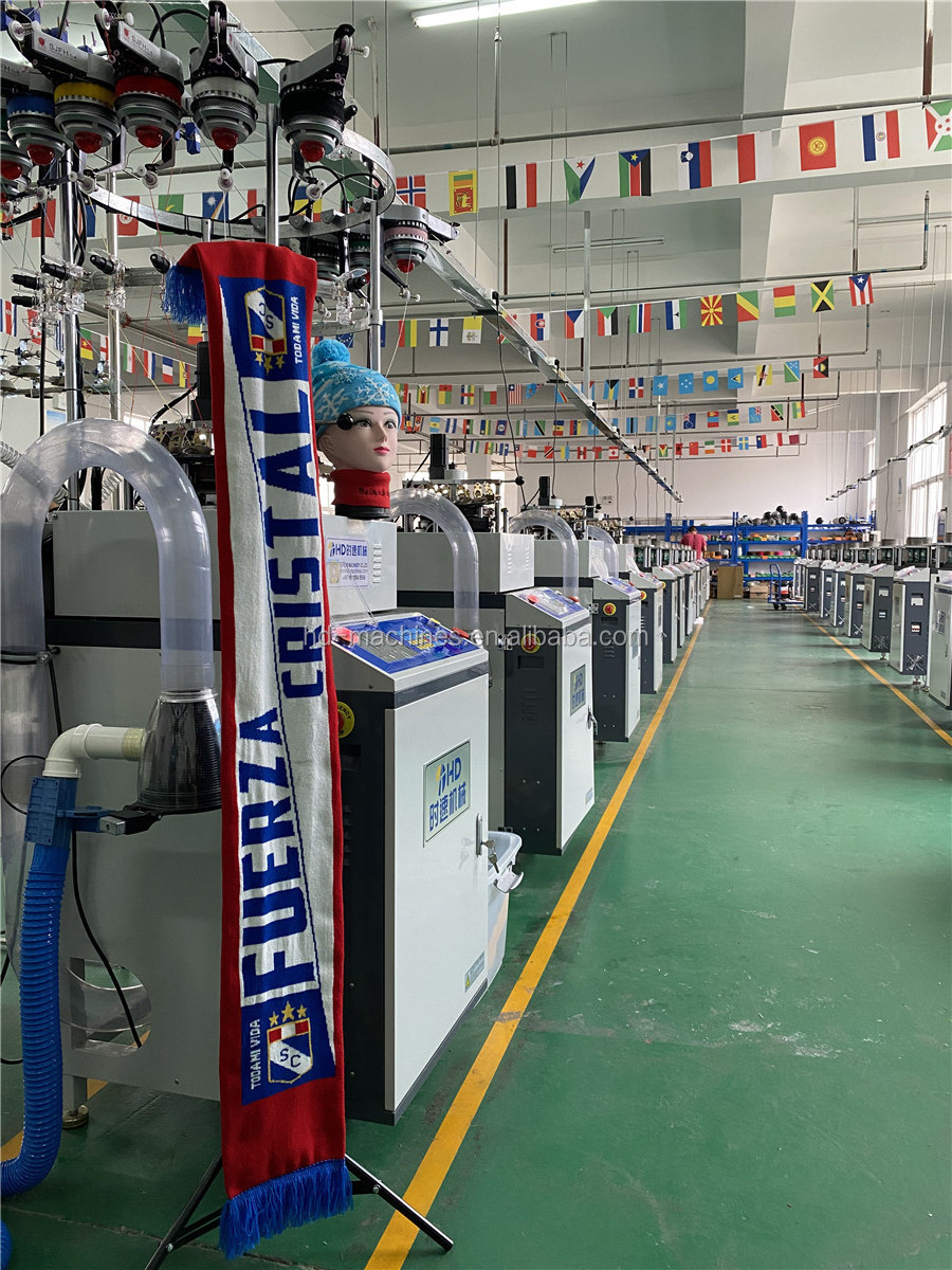 Seamless Hat Scarf Knitting Machine Double System fully jacquard