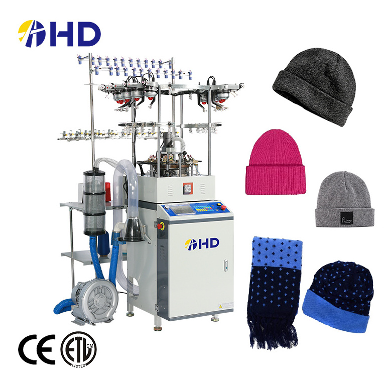 Fully automatic woolen cap making machines football  fan scarf knitting machine