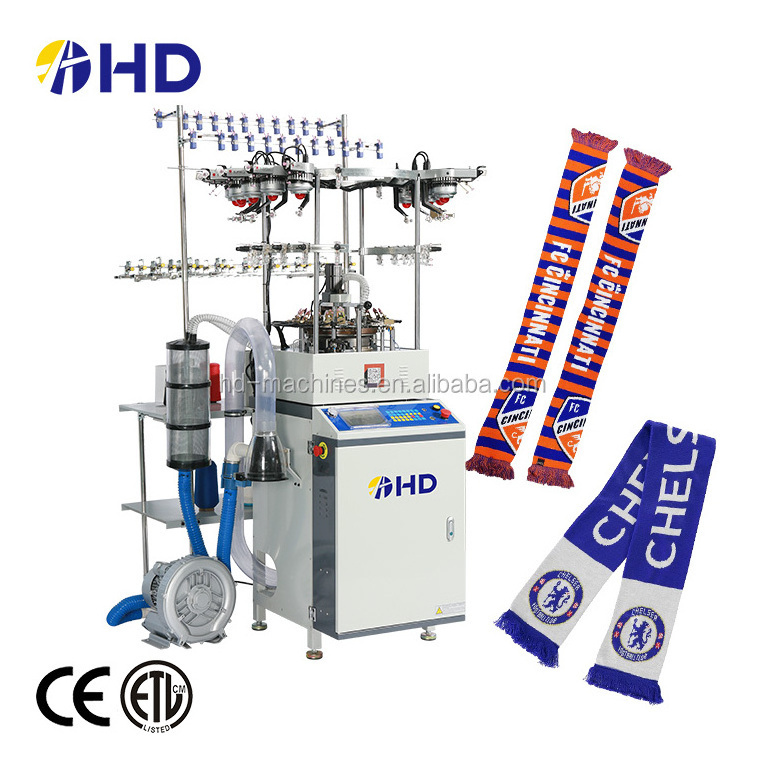 High speed 9 inch cylinder automatic scarf knitting machine with fully jacquard