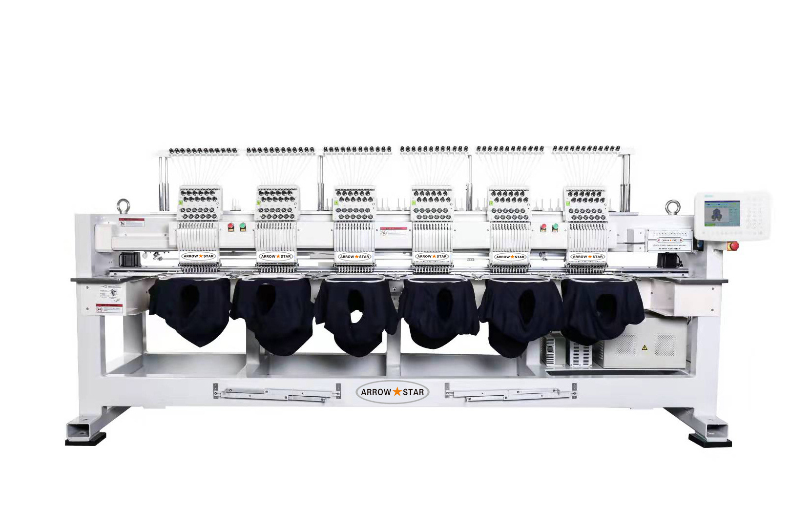 Computer  6 heads embroidery machine with T shirt cap flat embroidery function