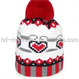 2023 Jacquard pattern fast knitting speed computerized hat custom machine