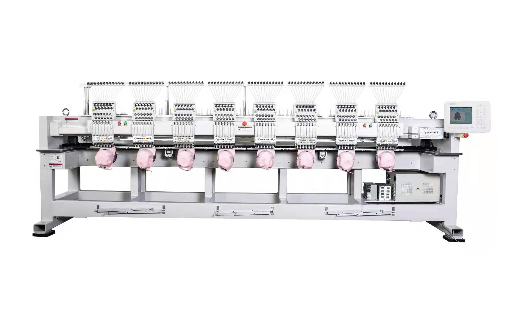 Computer  6 heads embroidery machine with T shirt cap flat embroidery function