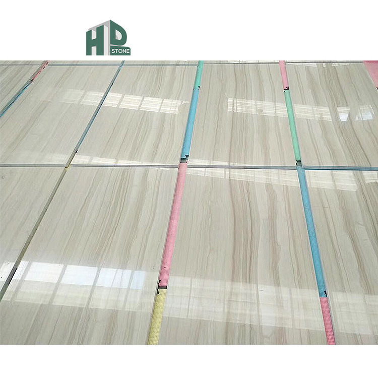 The price is cheaper polished wall tile wood veins marble factory