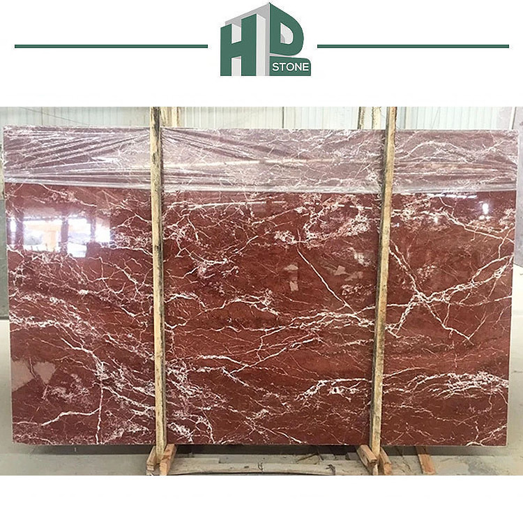 Nature Marble Stone Rosso Levanto Red Marble Slabs for Bathroom Tiles