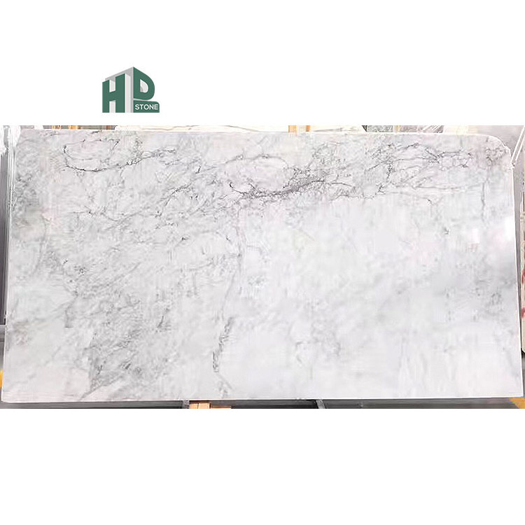 Cut-to-Size Kitchen Carrara White Calacatta Vanity Marble Countertop with Grey Veins