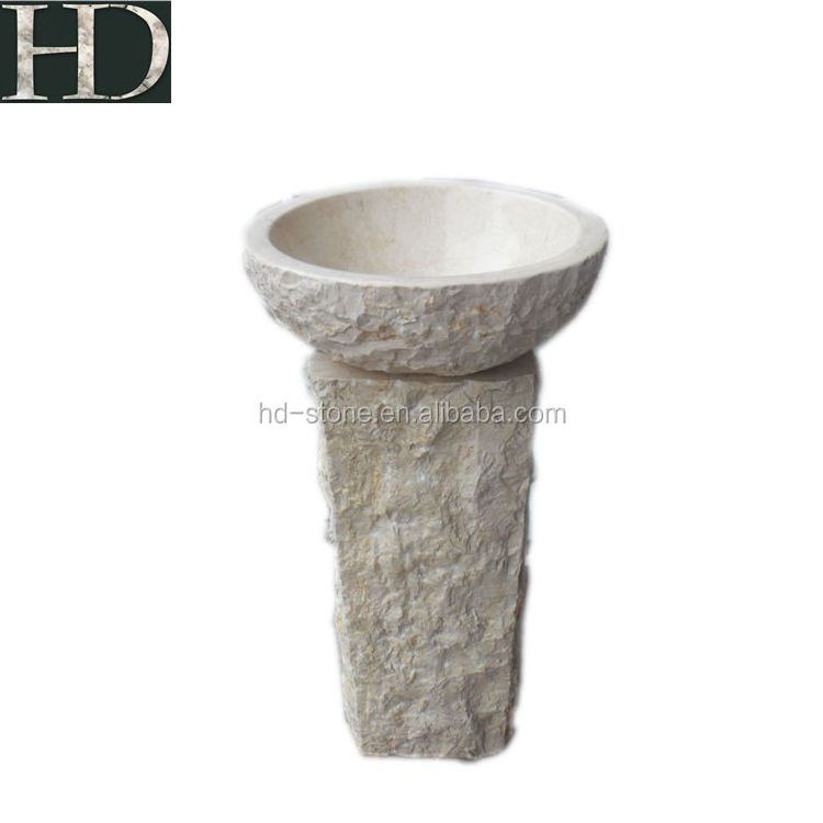 Natural Stone Wash Basin Floor Standing Wash Basin Pedestal Basin