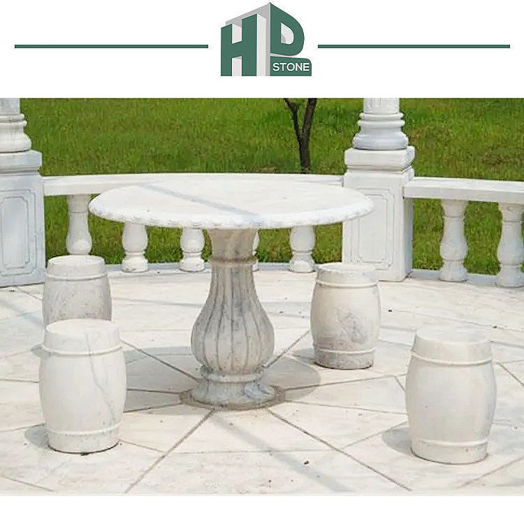 Outdoor Bench Stone Table Seat Hand Carved Marble Table Bench Seat Garden Park Marble Benches