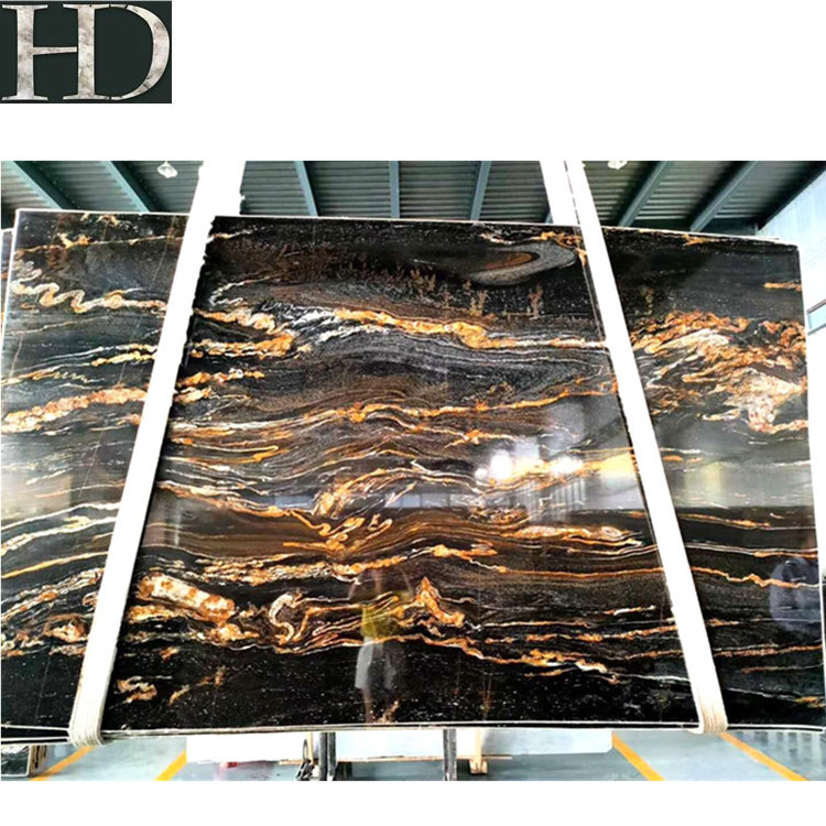 Brazilian Magma Gold Granite Polished Magma Natural Black Taurus Granite Slabs Tiles