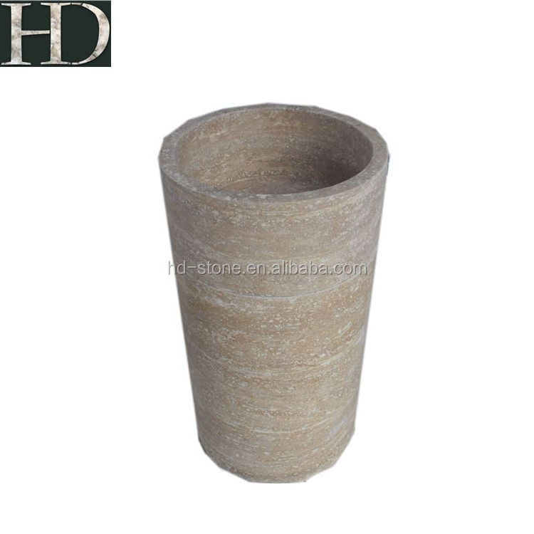 Natural Stone Wash Basin Floor Standing Wash Basin Pedestal Basin