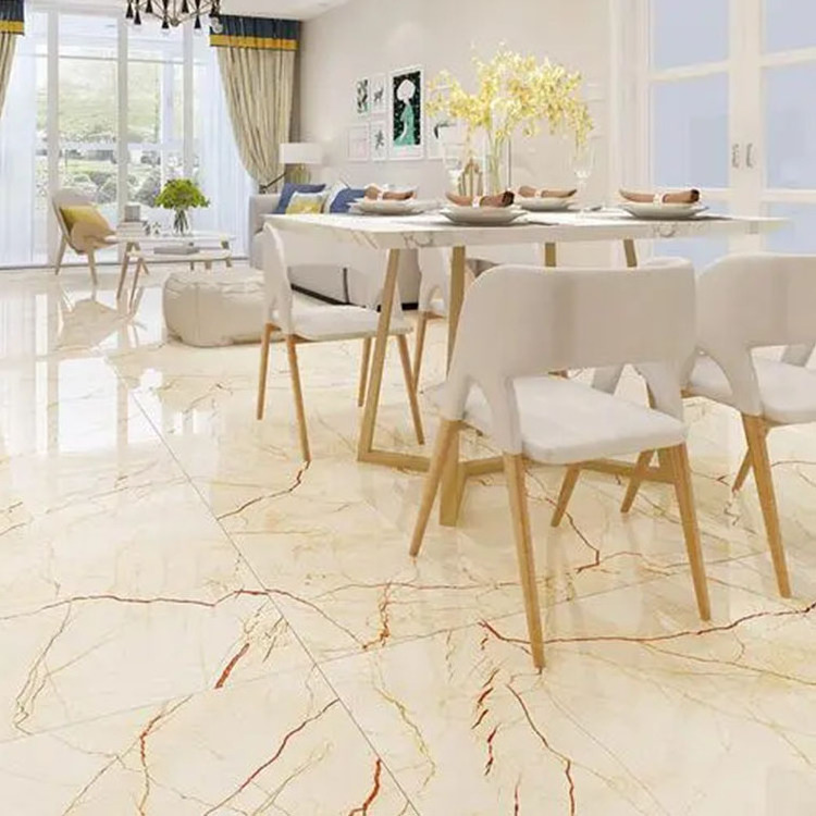 Full Body Faux Marble Beige Ceramic Tile 800x800 Porcelain Tile for Floor and Wall Decoration