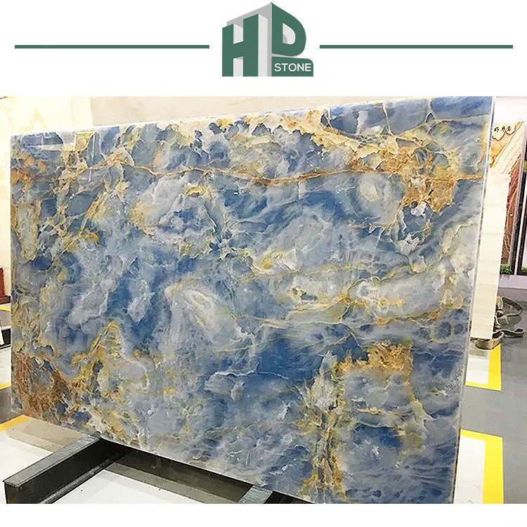 Natural Blue Stone Blue Marble Wall Luxury Blue Onyx Marble Slabs