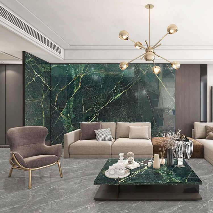 polished luxury stone green marble slabs for floor tiles design