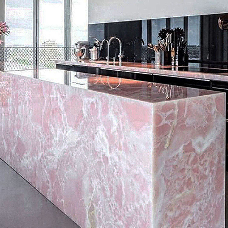 Luxury Pink Onyx Marble Fantasy Pink Onyx Price Polished Pink Onyx Floor Tile for Decoration