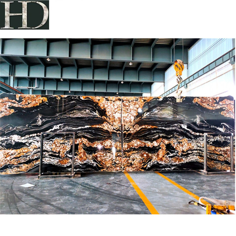 Brazilian Magma Gold Granite Polished Magma Natural Black Taurus Granite Slabs Tiles