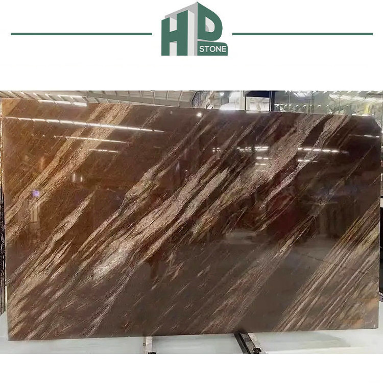 Wholesale Natural Elegant Brown marble Stone Brown Marble Slabs For Kitchen Counter Top Floor Tiles Wall Panel