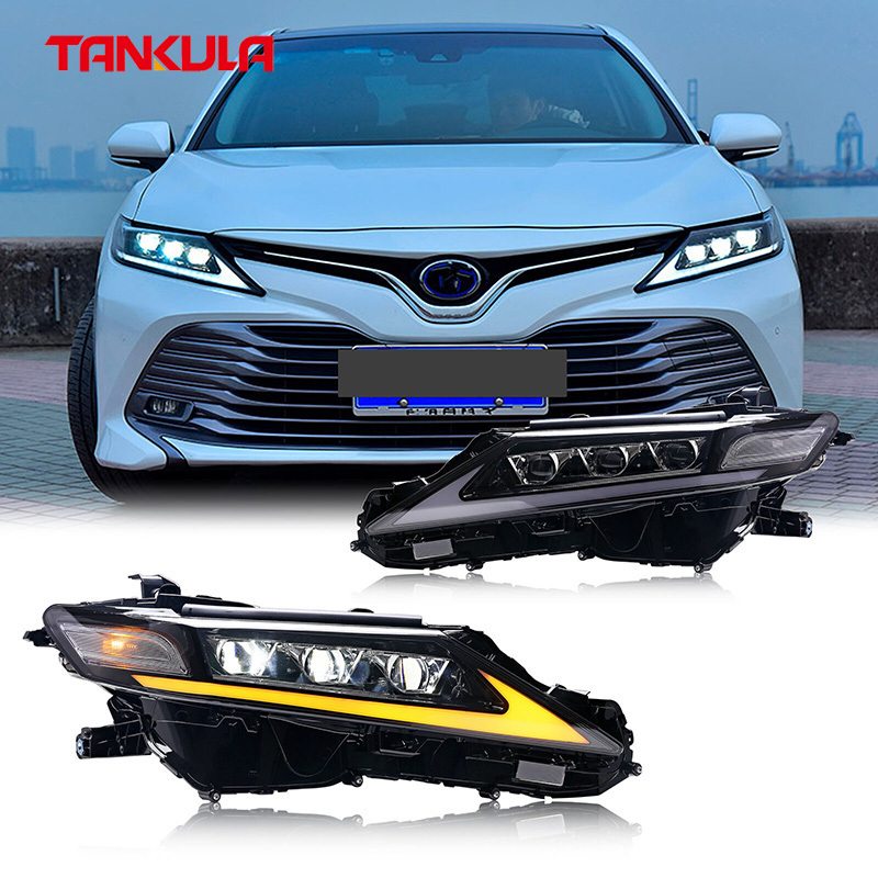 Auto Lighting System Car Front Projector Modified 3 Eyes Headlamp LED Headlights For Toyota Camry 2018 2019 2020