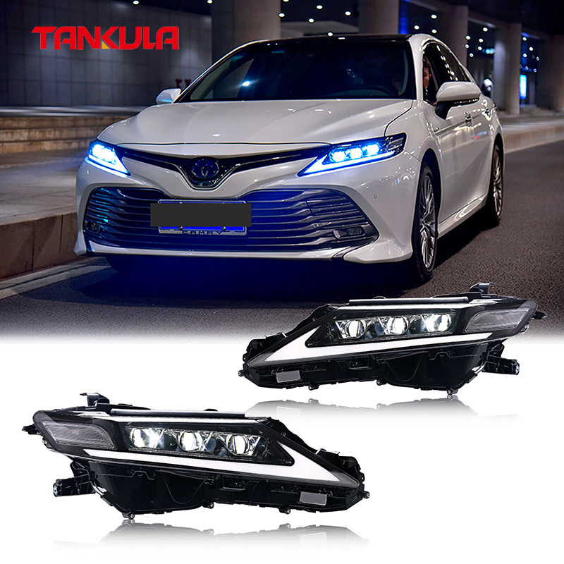 Auto Lighting System Car Front Projector Modified 3 Eyes Headlamp LED Headlights For Toyota Camry 2018 2019 2020