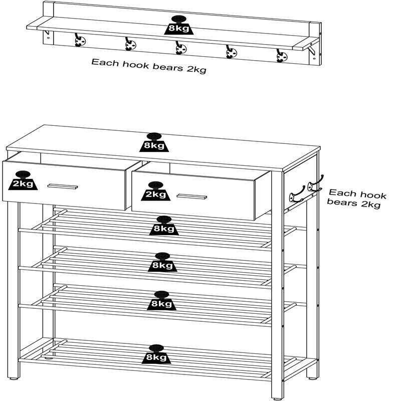 HDANI 4 layer shoe rack expandable steel-wood storage shoe rack