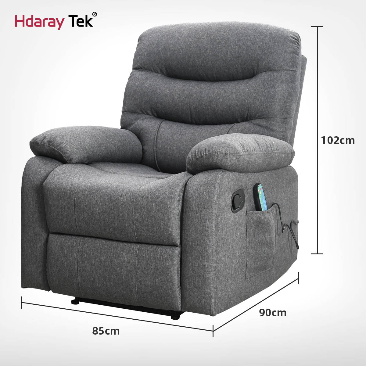 HDARAY Dark Gray Faux Leather Electric Reclining Chair Sillas Reclinables Electrics Power Lift Reclining Seat