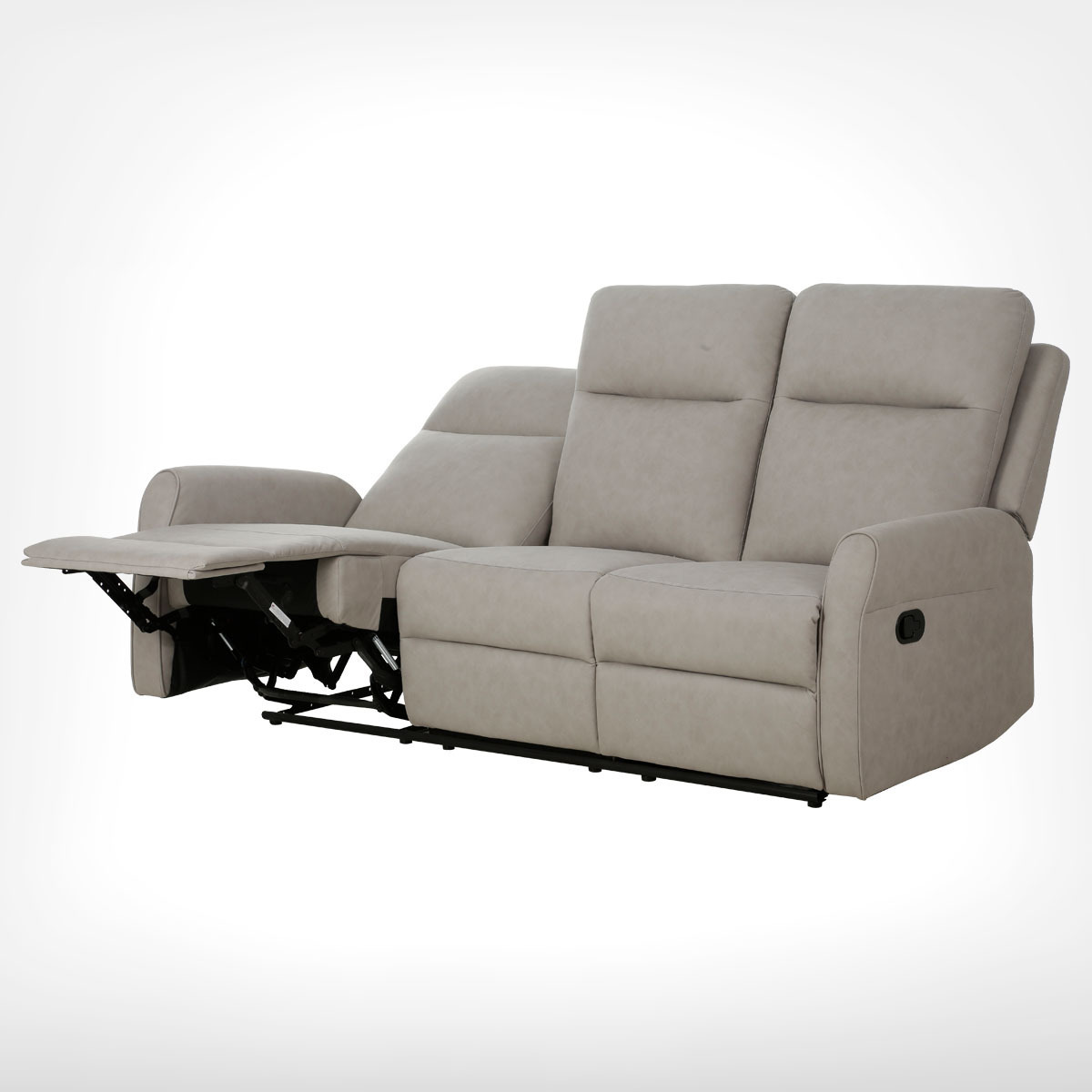 3-Seat Suede Leather Fabric Recliner Chair Reclining Chair Manual Recliner Sofa for Livingroom Furniture