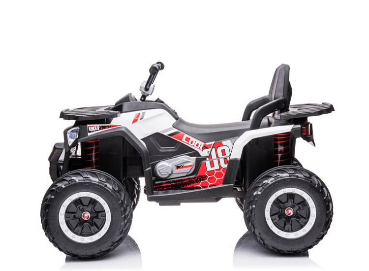 12V Kids toys Ride-on Electric ATV 4-wheeler Quad Car Toy bluetooth Audio Treaded Tires LED Headlights Radio 3-7mph Max Speed