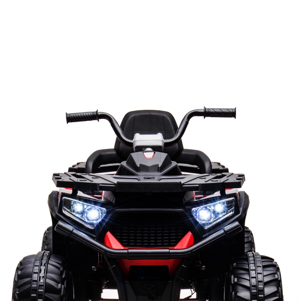 12V Kids toys Ride-on Electric ATV 4-wheeler Quad Car Toy bluetooth Audio Treaded Tires LED Headlights Radio 3-7mph Max Speed