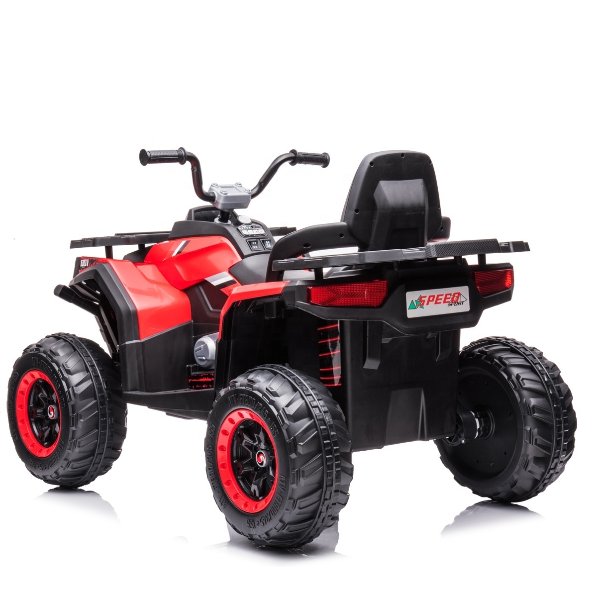 12V Kids toys Ride-on Electric ATV 4-wheeler Quad Car Toy bluetooth Audio Treaded Tires LED Headlights Radio 3-7mph Max Speed