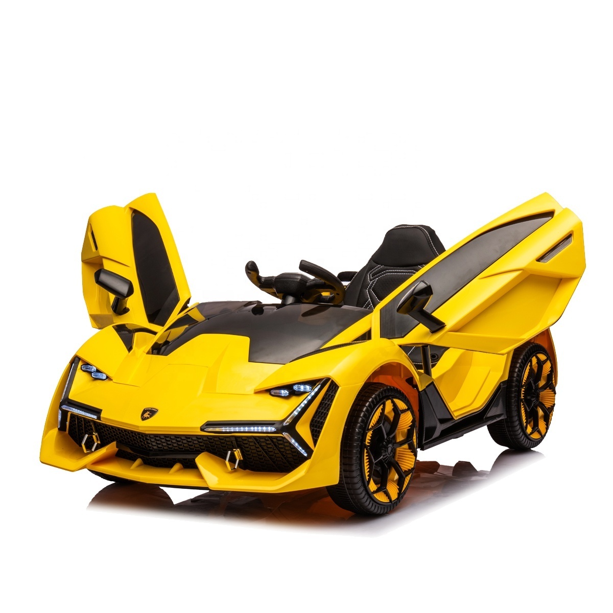 Kids  Ride On 12V  Battery Powered  Car Toy with 2 Speeds, Bluetooth Control, Music ,LED Headlights & Hydraulic Doors -4 color