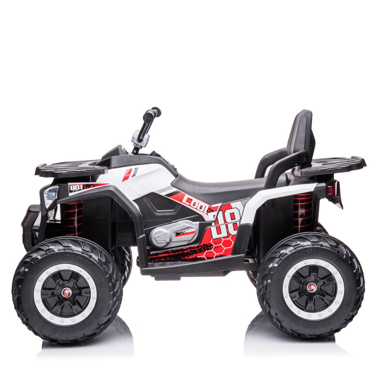 12V Kids Ride-On Electric ATV, 4-Wheeler Quad Car Toy w/Bluetooth Audio, Treaded Tires, LED Headlights, Radio,3.7mph Max Speed