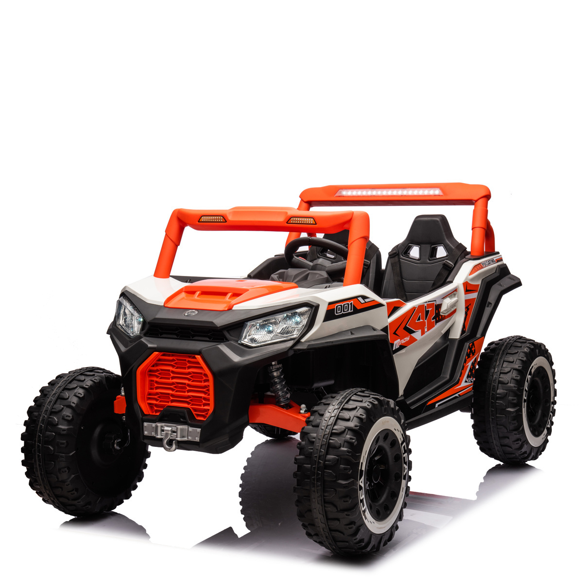 24V 4WD Ride on Car Truck Remote Control Slow/High Speed  Kids UTV 2 Seater 4 Shock Absorber Electric toys Car for Kids Ages 3-6