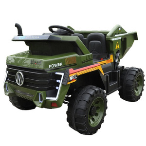 Kids toys Ride on Dump Truck 12V Ride on Car Remote Control Electric Dump Bed and Extra Shovel Construction Vehicle Music Player