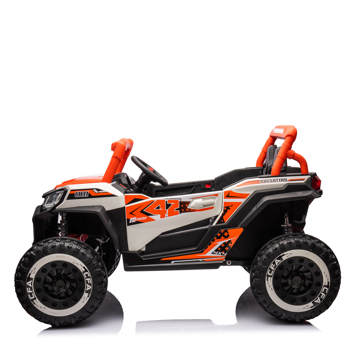 24V 4WD Ride on Car Truck Shock Absorbers, Electric Car W/remote Control, Slow/high Speed Kids for Kids Ages 3+ UTV, 2 Seats, 4