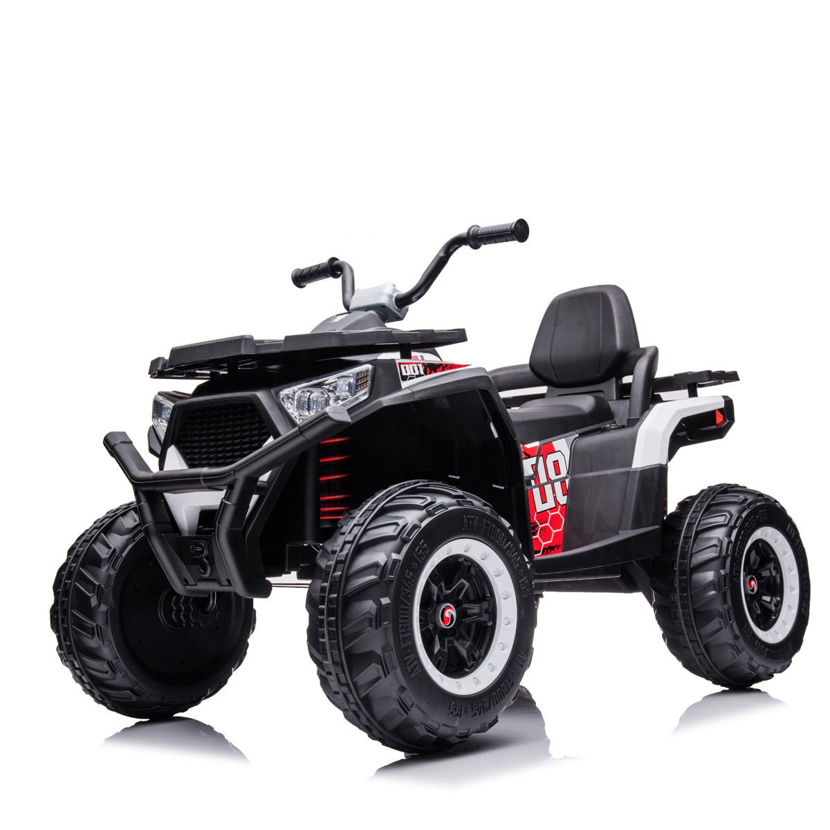 12V Kids Ride-On Electric ATV, 4-Wheeler Quad Car Toy w/Bluetooth Audio, Treaded Tires, LED Headlights, Radio,3.7mph Max Speed