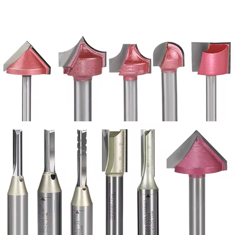 1/2 Shank PCD Woodworking Tools Diamond Cabinet Drawer Router Bits/Cabinet Wardrobe Handle Milling Tool tungsten steel wood