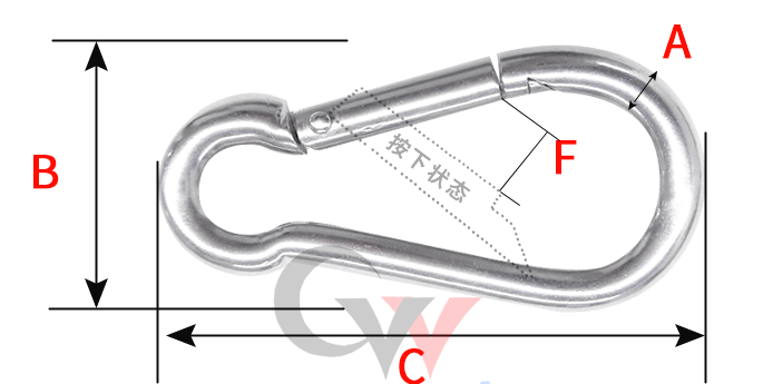 Carabiner Safety Double End Stainless Steel Snap Hook