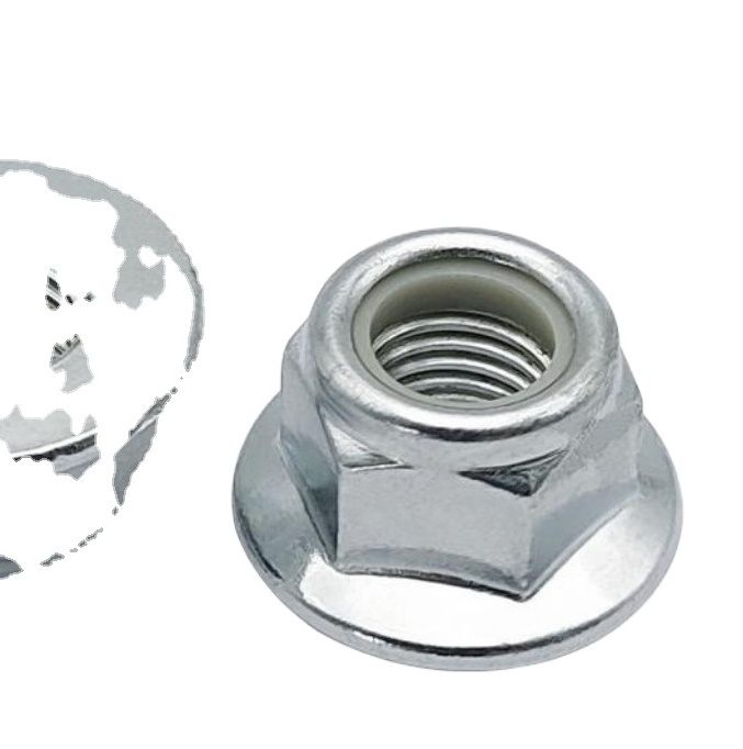 Custom M4 M5 M6 M8 M10 M12 galvanized carbon steel round Self Locking Hex Flange Nut With Serrated